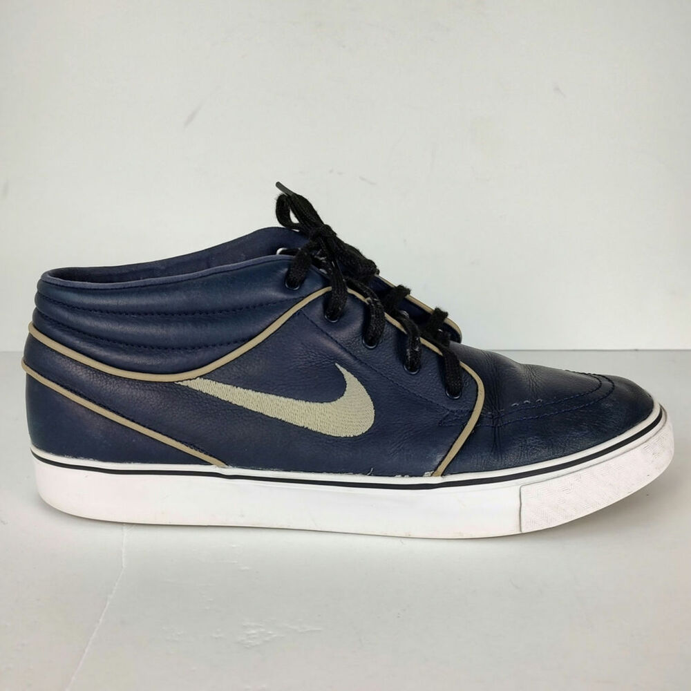 Nike Zoom Stefan Janoski Mid Leather Navy Skate Shoes Men's 11 443009-414